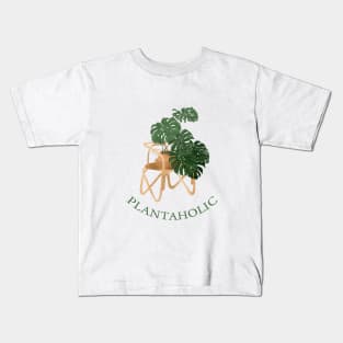 Plantaholic Monstera Illustration Kids T-Shirt